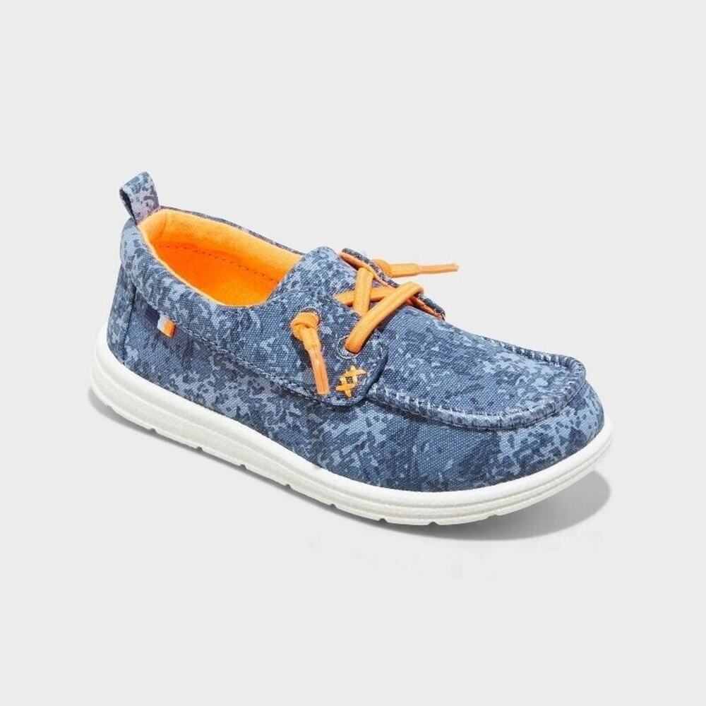 Toddler Boys' Bobby Pull On Canvas Blue Sneakers Closed Toe Low Top Size 5